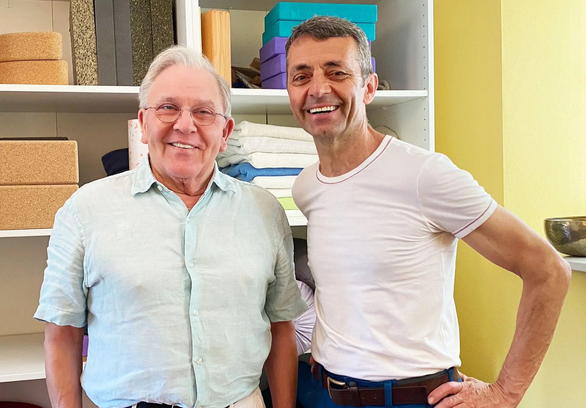 Ralf Schütt von JivanaProps und Andreas Kunze von der Yogamanufaktur.